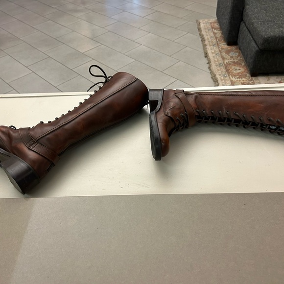 Boots Elegant Chestnut Lace-Up Colin Stuart  Collection 7 1/2 Like New Gorgeous! - Picture 9 of 11